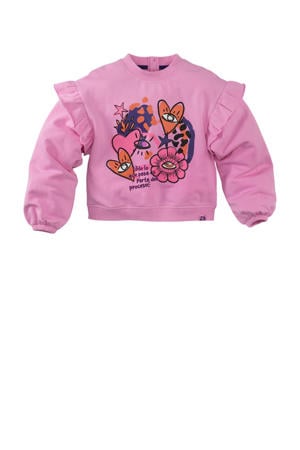 sweater Charelle met ruches roze