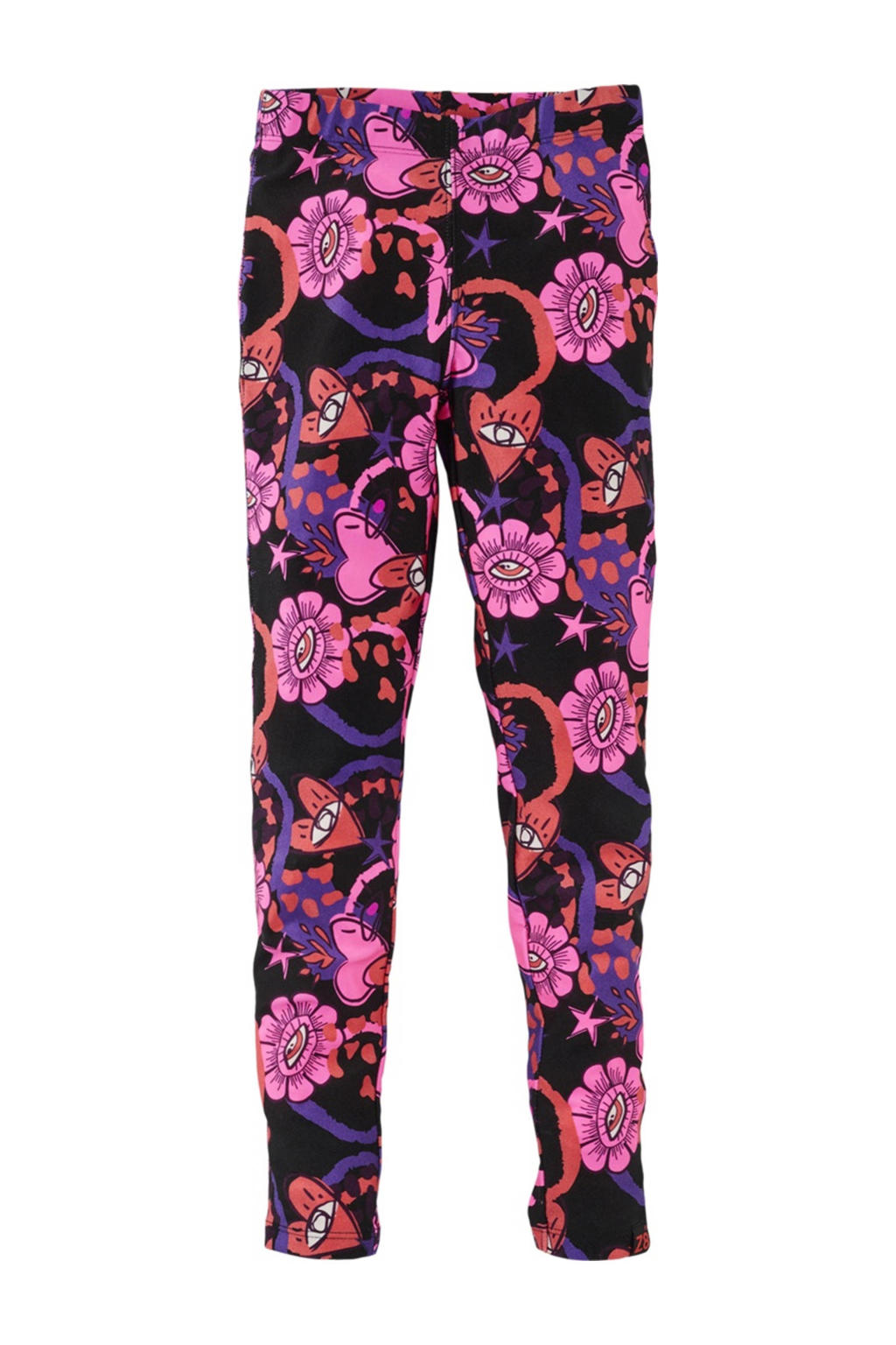 Roze meisjes Z8 kids legging Melanie van polyester met regular waist en elastische tailleband