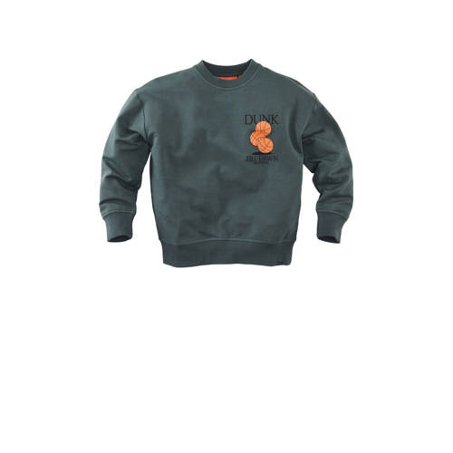 Z8 kids sweater Luka met backprint grijsgroen afbeelding