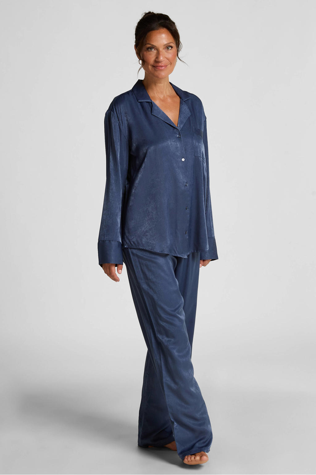 Hunkemöller satijnlook pyjamabroek Ayla blauw