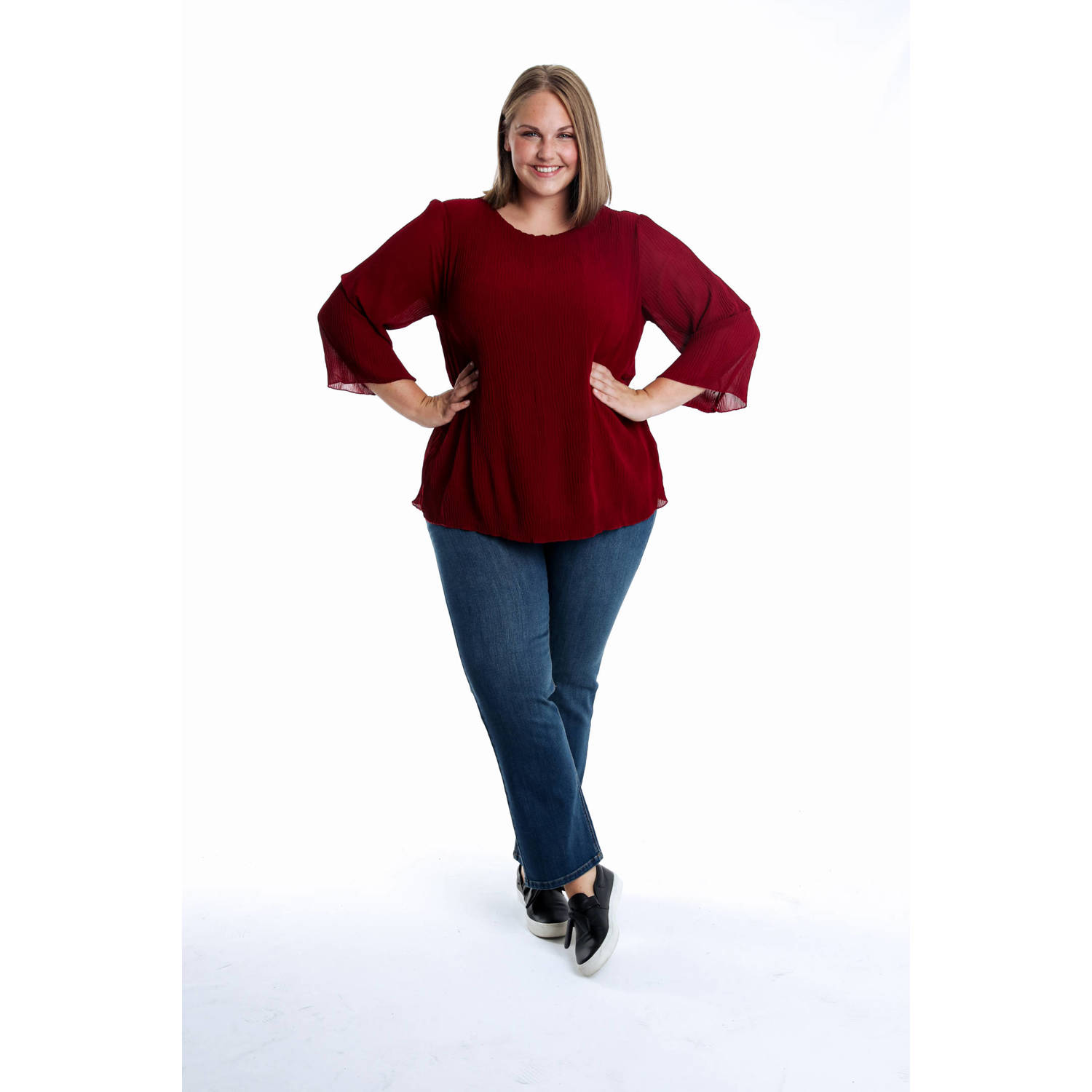 Paprika blousetop donkerrood