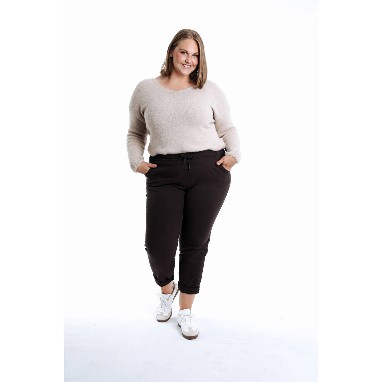 Paprika tapered regular waist broek donkergroen