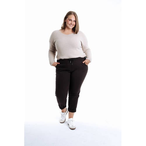 Paprika tapered regular waist broek donkergroen afbeelding