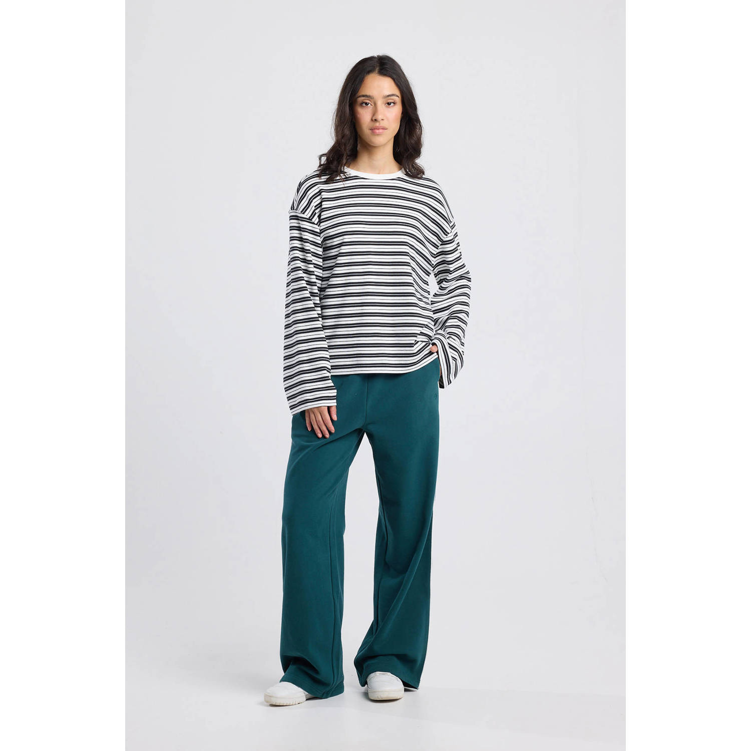 America Today regular waist casual broek petrol