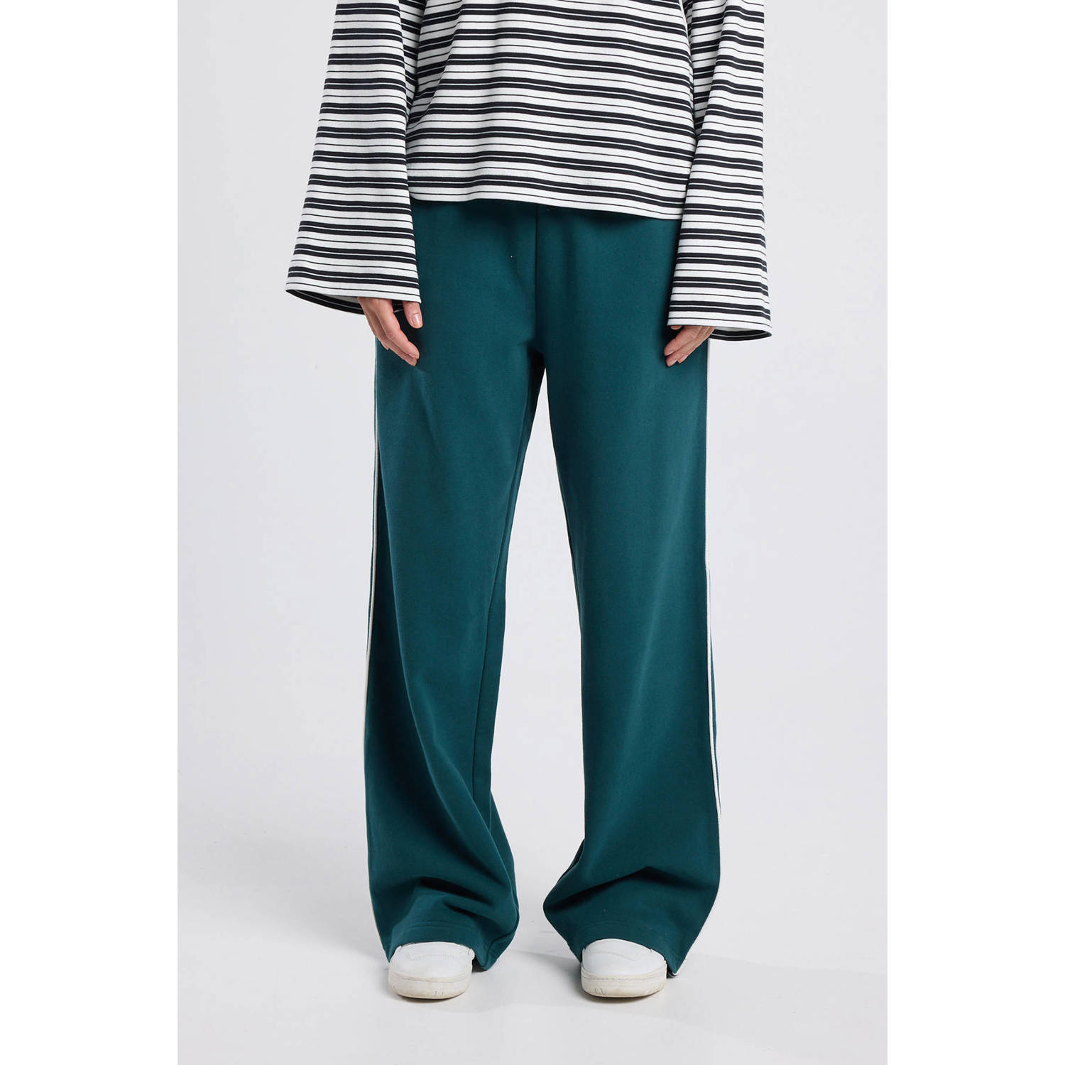 America Today regular waist casual broek petrol
