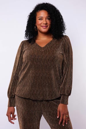 glitter top goud met lurex