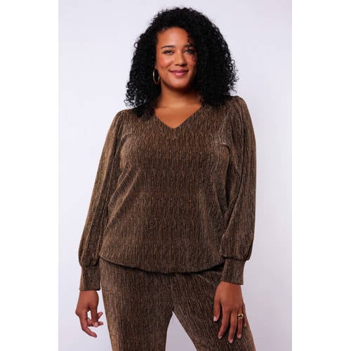 Exxcellent glitter top goud met lurex afbeelding