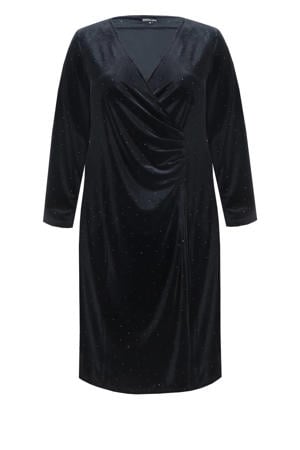 velours glitterjurk avondjurk met glitter zwart