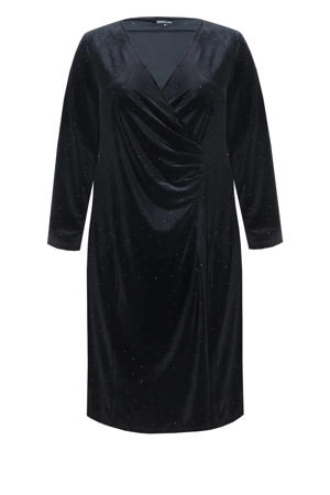 velours glitterjurk avondjurk met glitter zwart