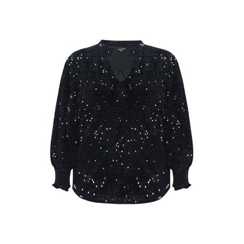 Exxcellent top zwart met pailletten afbeelding
