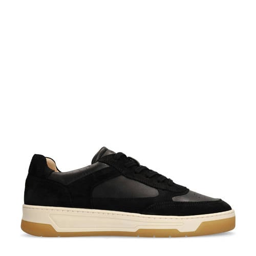 Manfield leren sneakers zwart afbeelding