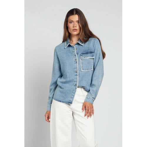 Spooq the label denim blouse light blue denim afbeelding