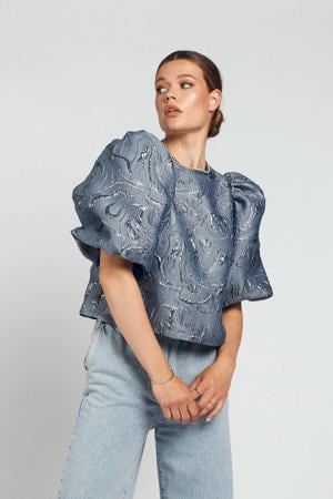 blousetop grijsblauw