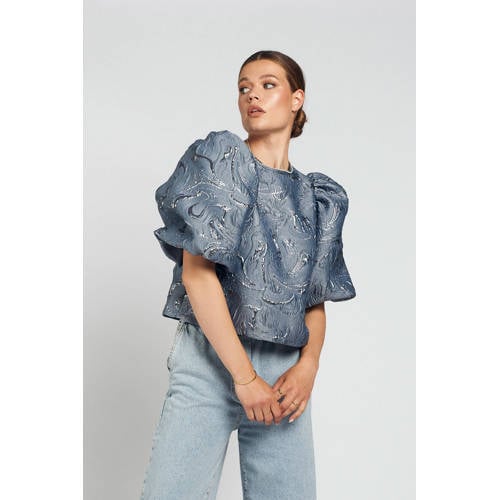 Spooq the label blousetop grijsblauw afbeelding
