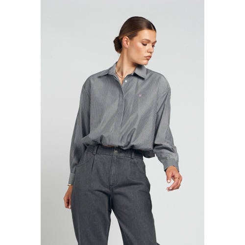 Spooq the label gestreepte blousetop zwart afbeelding
