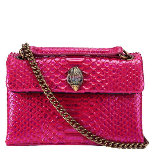 Kurt Geiger leren schoudertas Kensington fuchsia afbeelding