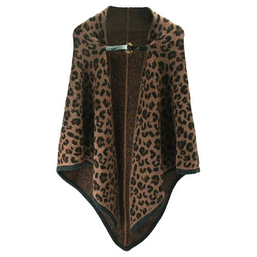Kurt Geiger poncho Ruana met panteprint bruin afbeelding