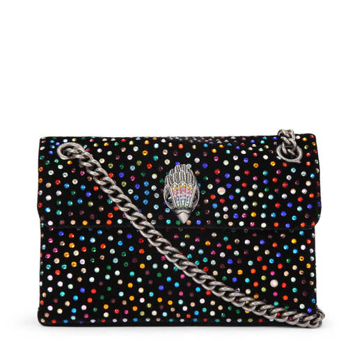 Kurt Geiger crossbody tas Velvet Mini Kensington met strass zwart afbeelding