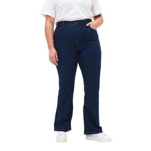 Zizzi high waist bootcut jeans dark blue denim afbeelding