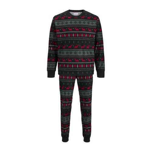 JACK & JONES pyjama JACTRISTAN met kerstprint zwart/multi afbeelding