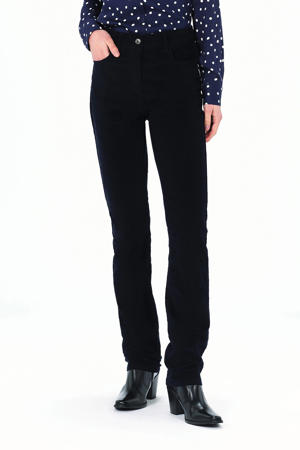 high waist bootcut jeans dark blue denim