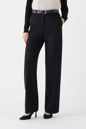 straight high waist broek zwart