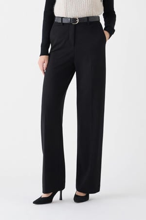 straight high waist broek zwart