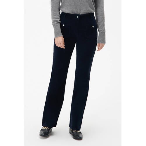 Caroll corduroy bootcut high waist broek donkerblauw afbeelding