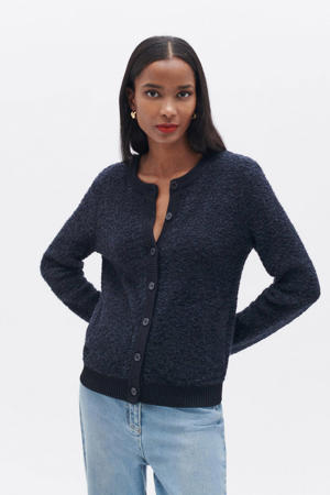 gebreid vest donkerblauw