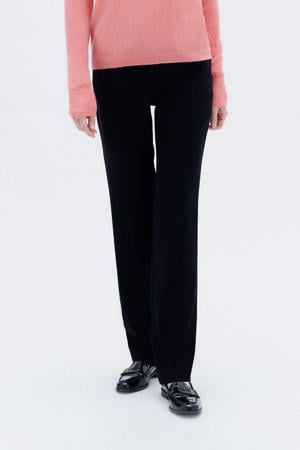 aansluitend regular waist broek zwart