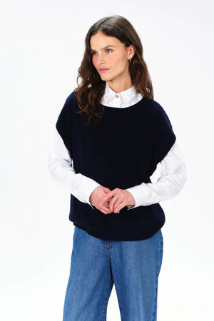 spencer met wol donkerblauw