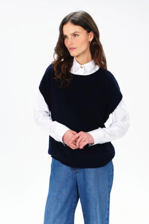 spencer met wol donkerblauw