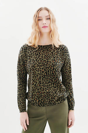 sweater met panterprint groen