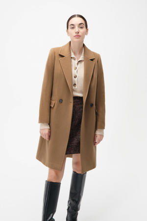 wollen manteljas camel