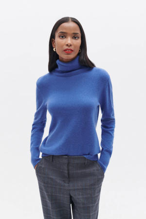 coltrui van kasjmier blauw fijn gebreid