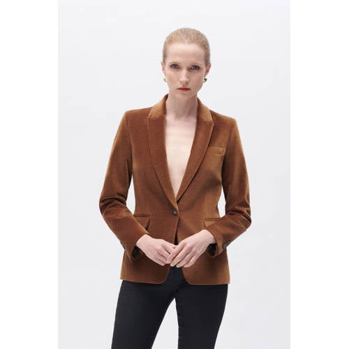 Caroll fluwelen regular blazer taupe afbeelding