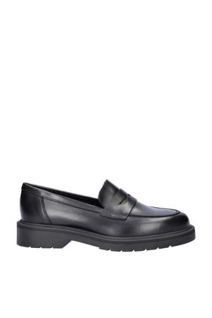 chunky leren loafers zwart