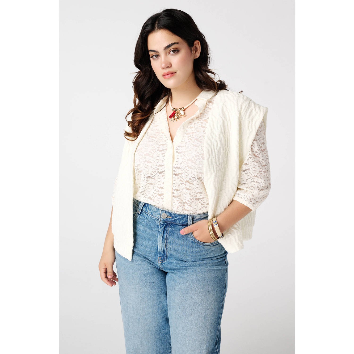 MS Mode gilet ecru