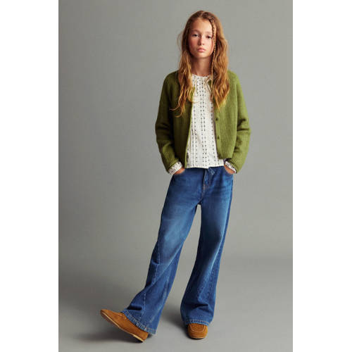 Mango Kids cardigan groen gebreid afbeelding