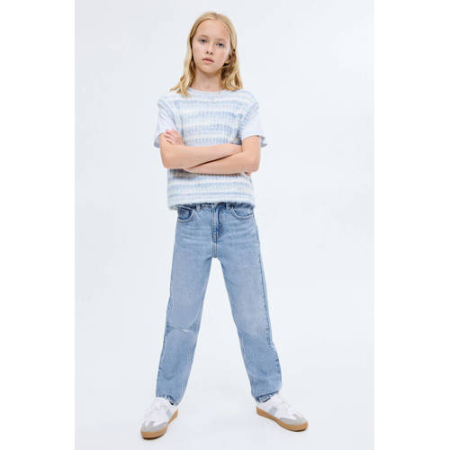 Mango Kids mom jeans medium blue denim afbeelding