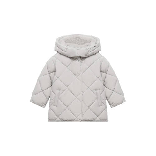 Mango Kids gewatteerde jas lichtgrijs afbeelding