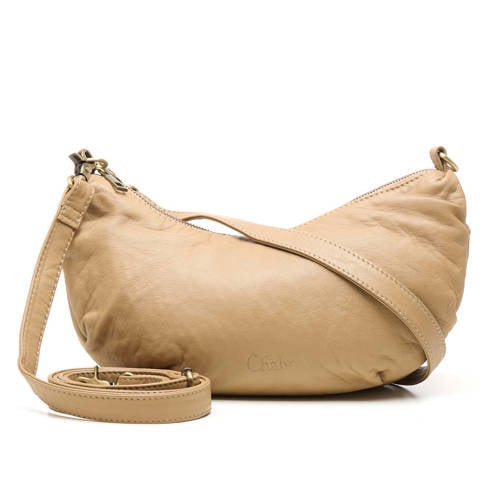 Chabo Bags leren crossbody tas Bobby Banana beige afbeelding