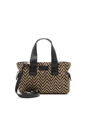 leren crossbody tas Romio Jaquard zwart