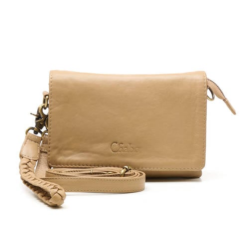 Chabo Bags leren crossbody tas Borneo Style beige afbeelding