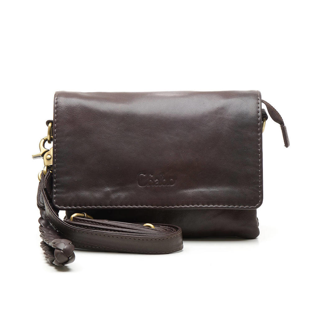 Chabo Bags leren crossbody tas Borneo Style donkerbruin