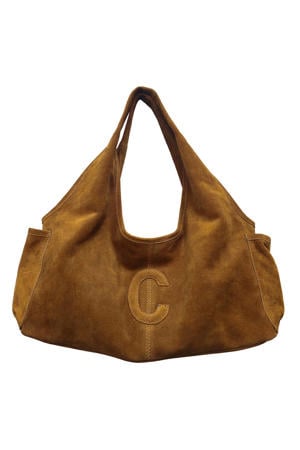 suède schoudertas Sophie Mini cognac