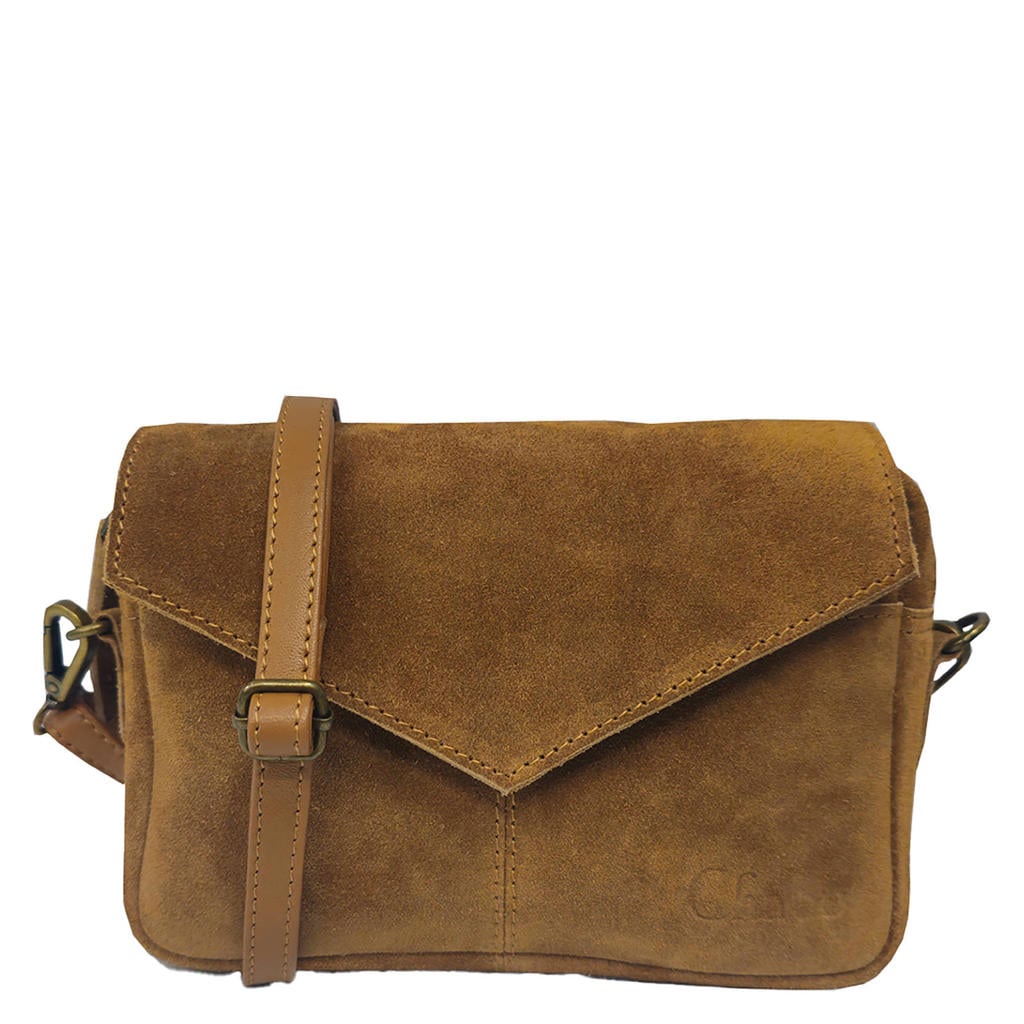 Chabo Bags suède crossbody tas Rio Romy cognac