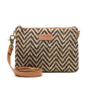 leren crossbody tas Romio Jaquard cognac