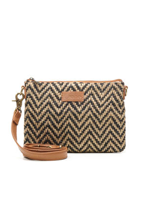 leren crossbody tas Romio Jaquard cognac