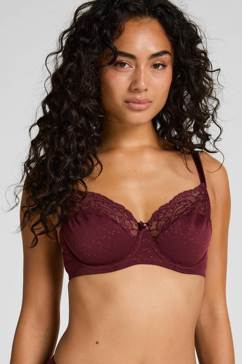 Hunkemöller niet-voorgevormde beugelbh Sophie donkerrood